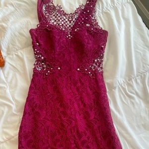 Elegant Burgundy long dress slim fit